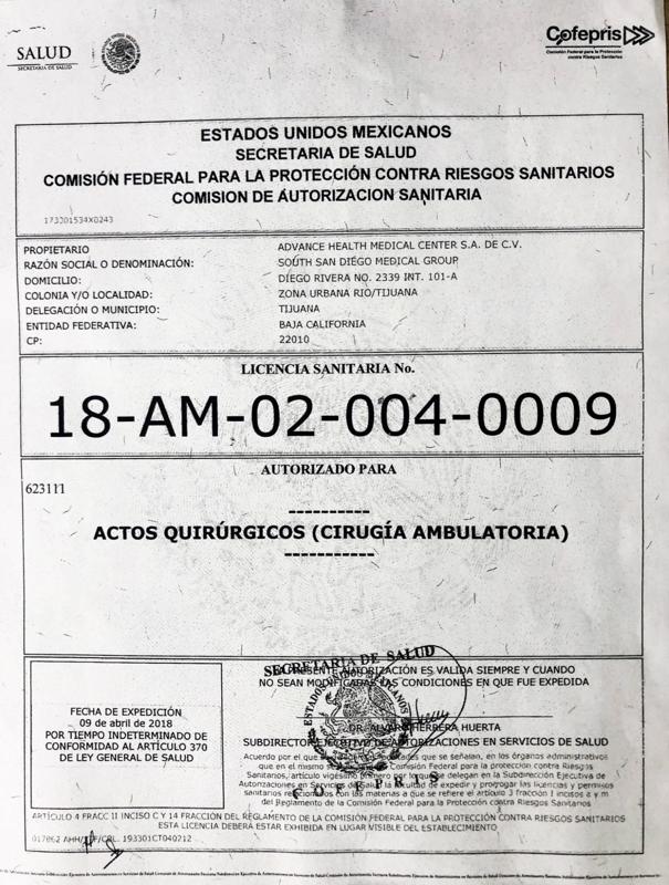 COMISION DE AUTORIZACION SANITARIA